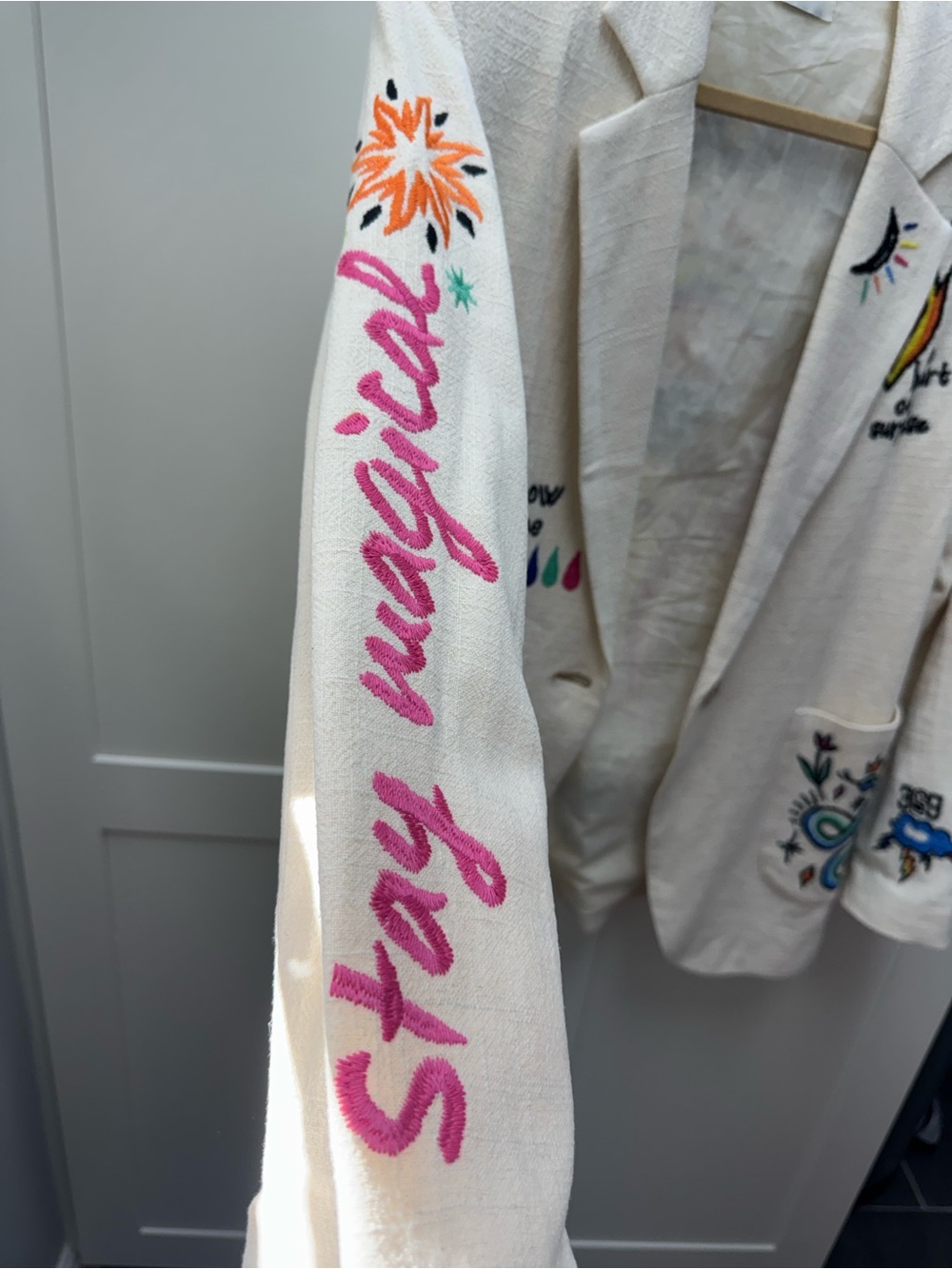 ME369 Freya Enlightenment Embroidered Linen Blazer Jacket XS - Picture 15 of 15